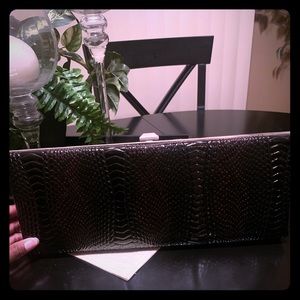 Faux Snake Skin Clutch